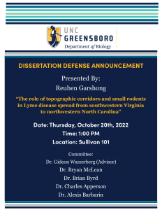 Ruby Garshong Reuben Garshong Dissertation Defense | Biology Department