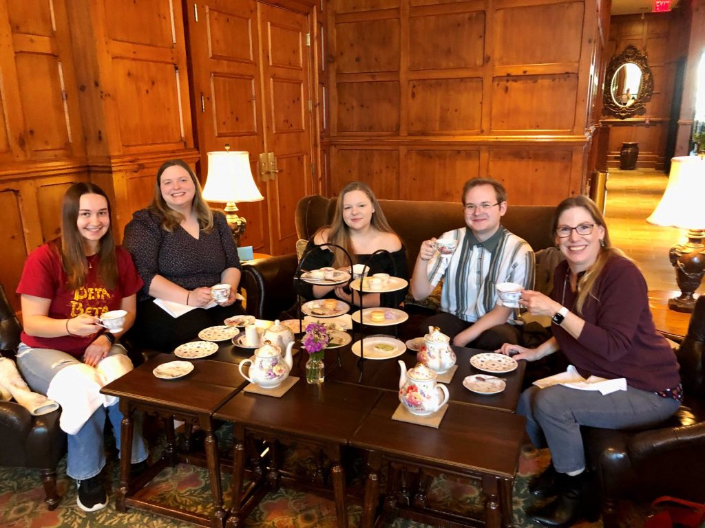 Adamson Research Group having tea