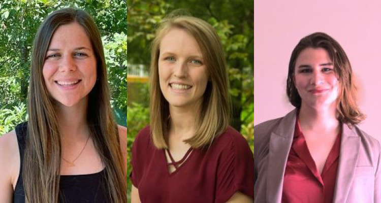 three phd student headshots